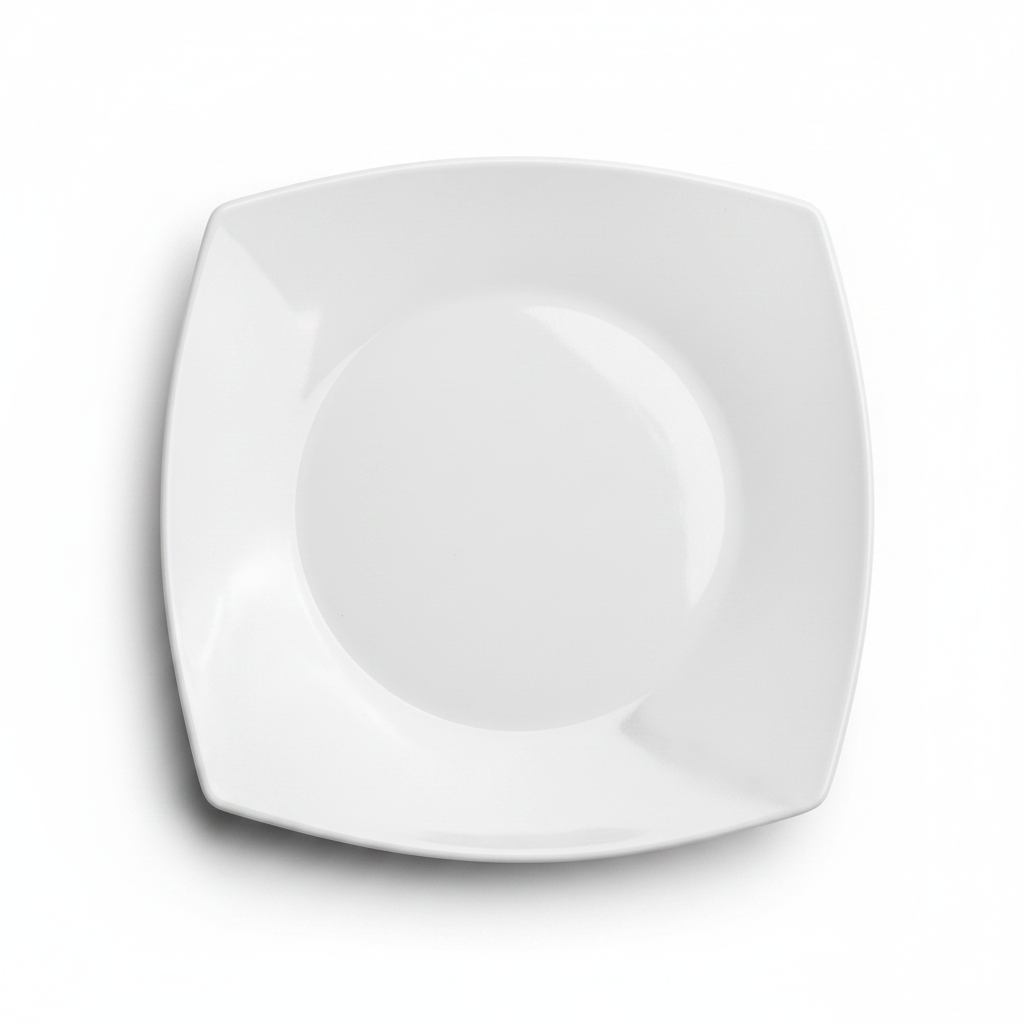 Plato Ensalada Porcelana Cuadrado 24cm