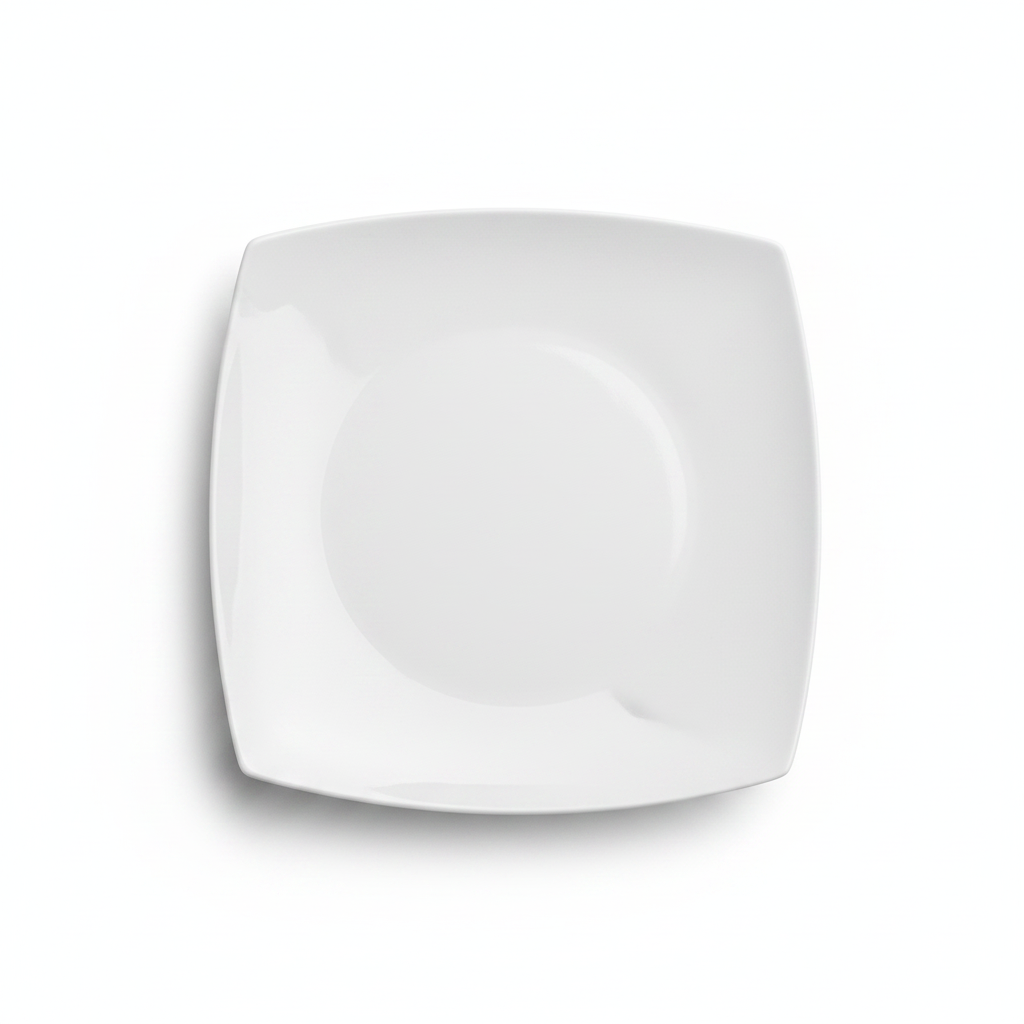 Plato Postre Porcelana Cuadrado 20cm