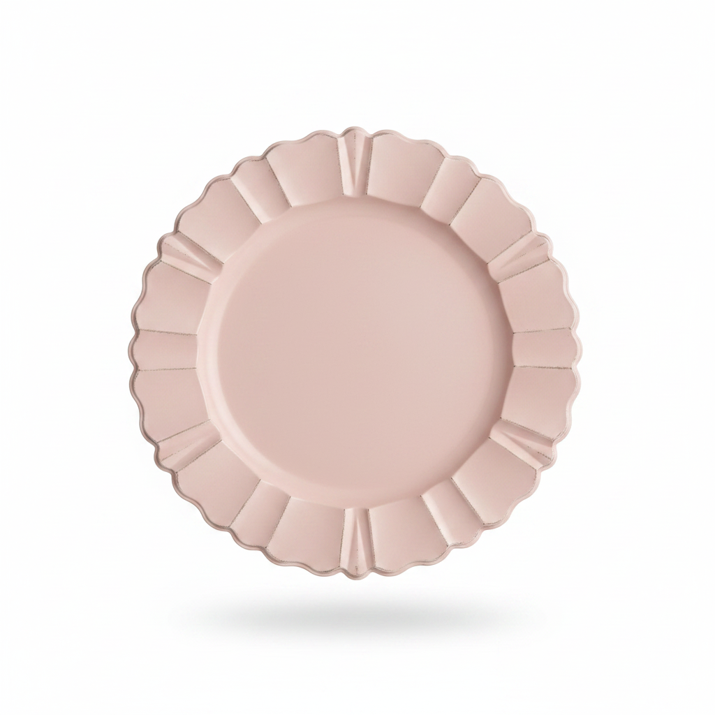 Plato Base Flor Pastel Rosa